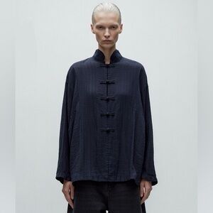 KISS OF THE WOLF Black Silk Toggle Tie Jacket Size M